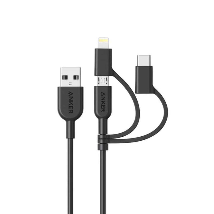 Anker powerline II USB-A to 3 in 1 charging cable Black 1