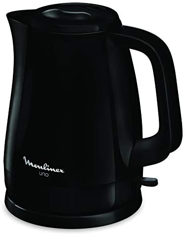 MOULINEX Kettle, electric kettle Uno 1.5 liter, plastic with glossy black finish