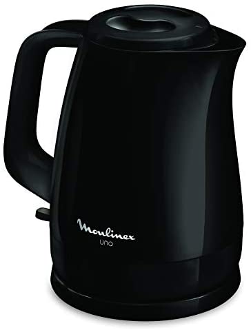 MOULINEX Kettle, electric kettle Uno 1.5 liter, plastic with glossy black finish