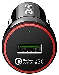 PowerDrive+ 1 24W car charger with 1-Port QC 3.0 +Anker 3ft micro USB Cable Black