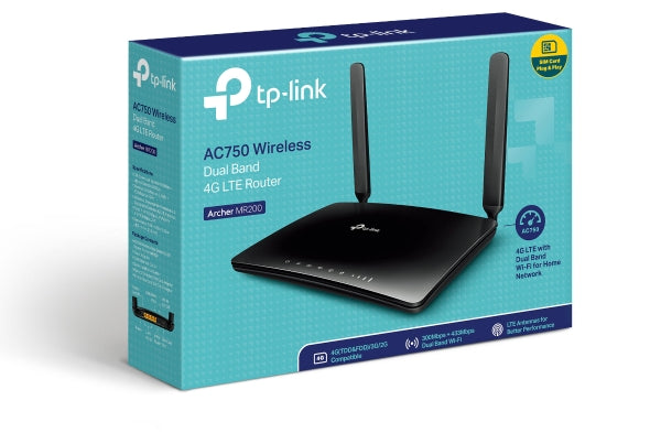 TP-Link AC750 Wireless Dual Band 4G LTE Router-Archer MR200