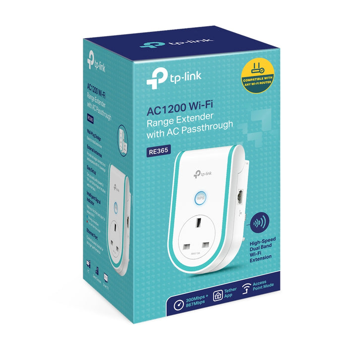 Tp-link AC1200 Wi-Fi Range Extender with AC Passthrough-RE365