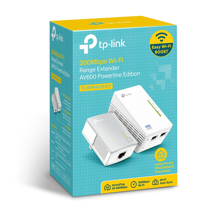 Tp-link 300Mbps Wi-Fi Range Extender, AV600 Powerline Edition-TL-WPA4220KIT
